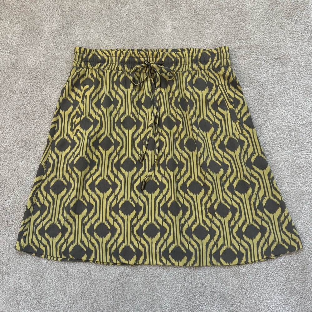 Banana Republic Heritage Yellow and Grey Ikat Skirt
